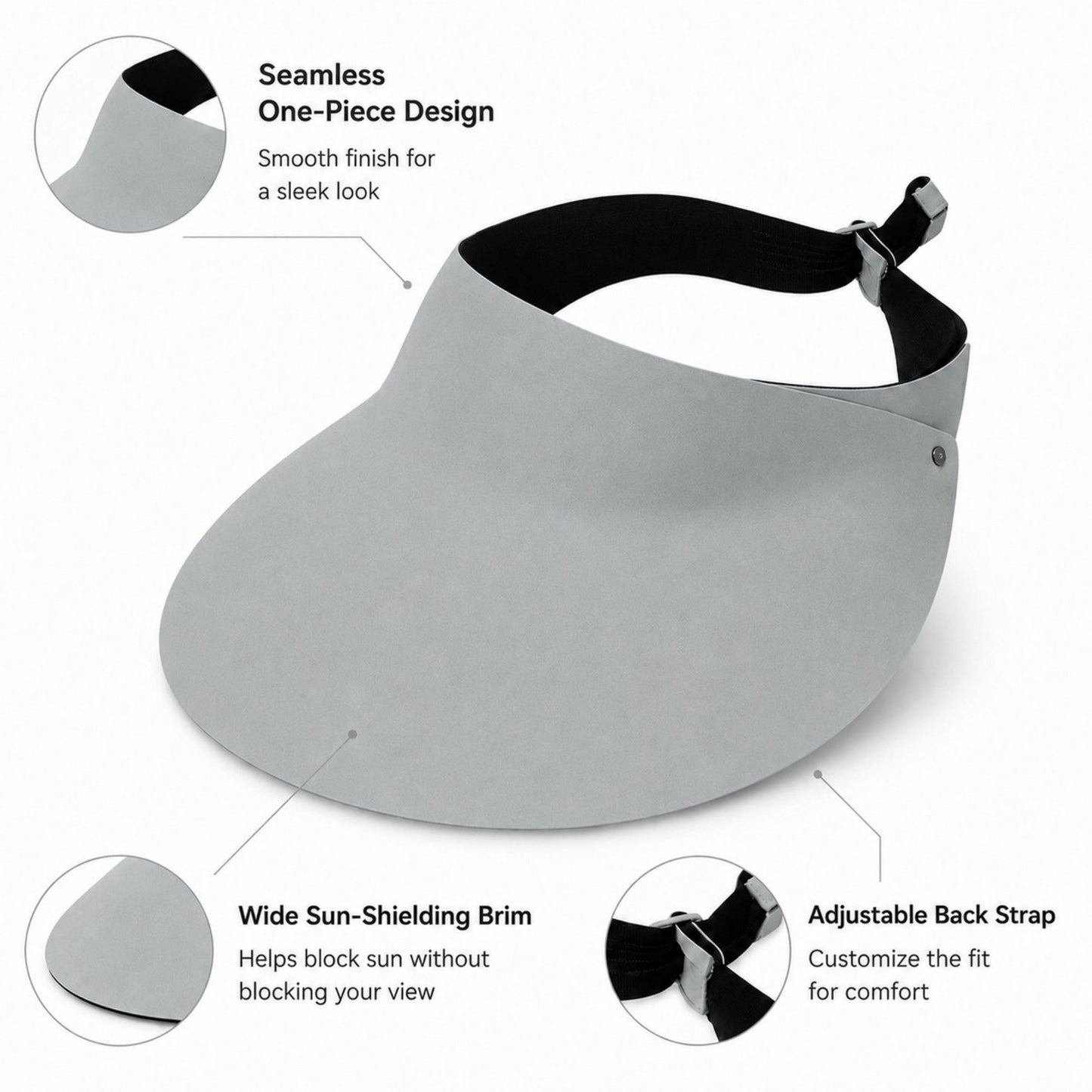 Foldable Packable Wide Brim Sun Visor Hat with Roll Up Travel Design