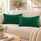 2 Pack Soft Corduroy Throw Pillow Covers 18 x 18 Inch and 12 x 20 Inch