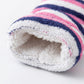 Striped Fuzzy Slipper Boots  US 5-10.5