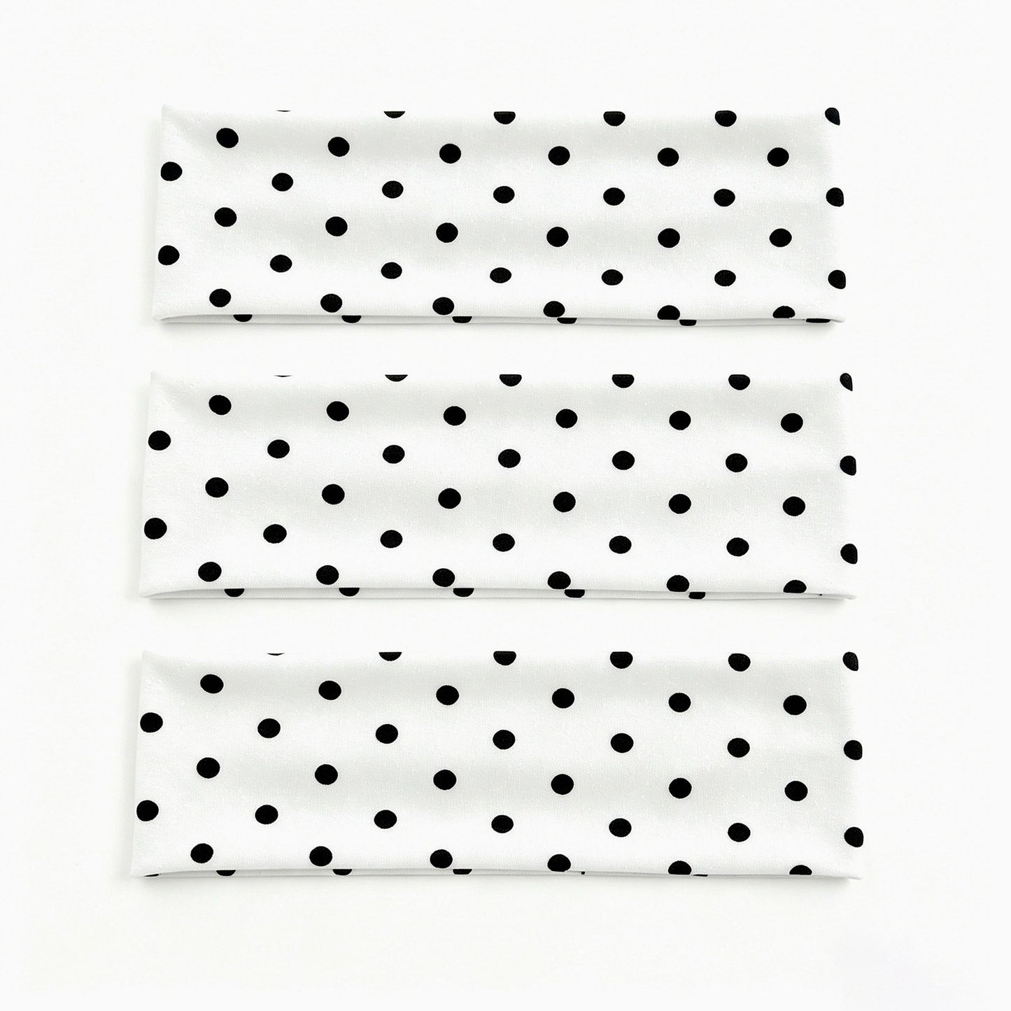 Polka Dot Stretch Headbands 3 Pack Soft Cotton Hair Bands Wide Headwrap for Daily Wear