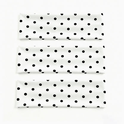 Polka Dot Stretch Headbands 3 Pack Soft Cotton Hair Bands Wide Headwrap for Daily Wear