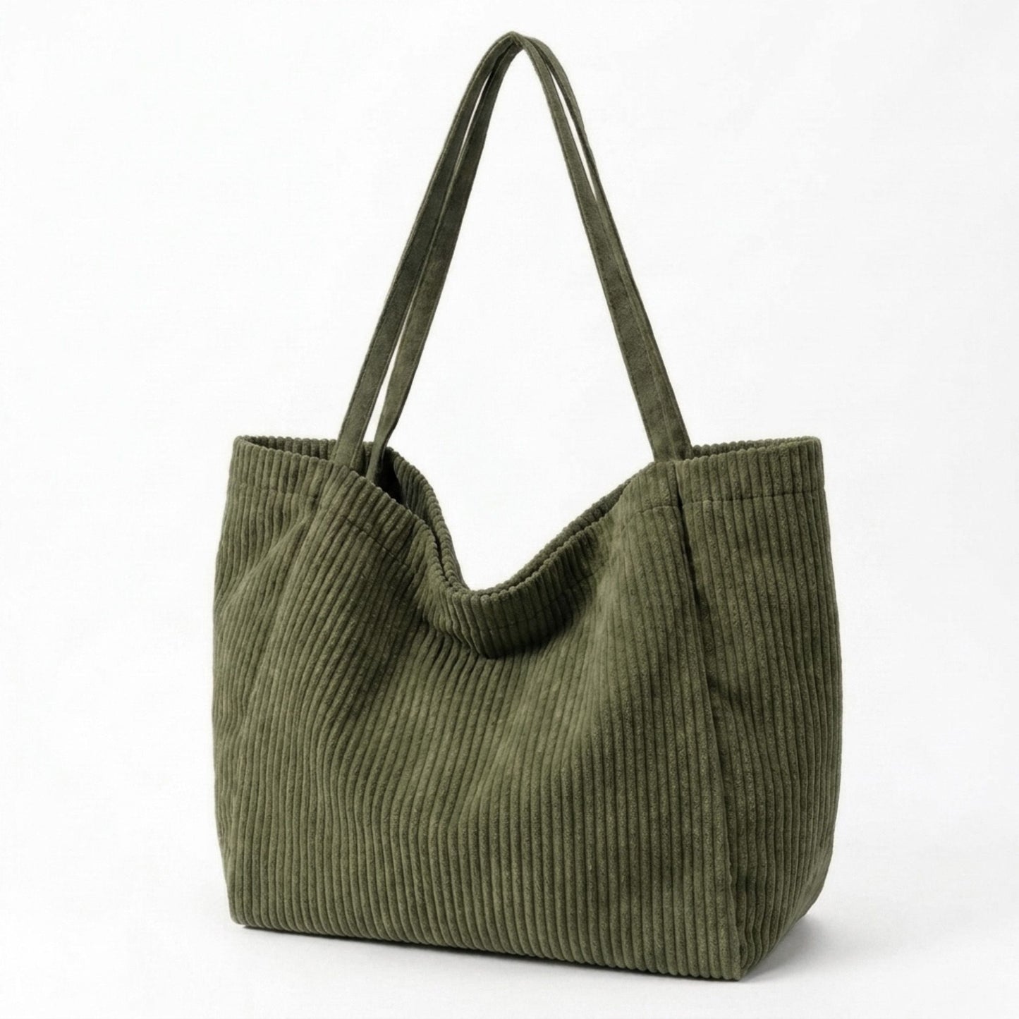 Corduroy Tote Bag Large Capacity Slouchy Shoulder Bag for Work School