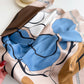 Abstract Art Satin Square Scarf with Braided Border Trim 35.5x35.5in