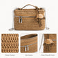Straw Woven Crossbody Bag with Chain Strap