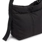 Vertical Seam Padded Hobo Tote Bag with Dual Convertible Straps for Shoulder Crossbody Wear 9.4x8.7x4.7in