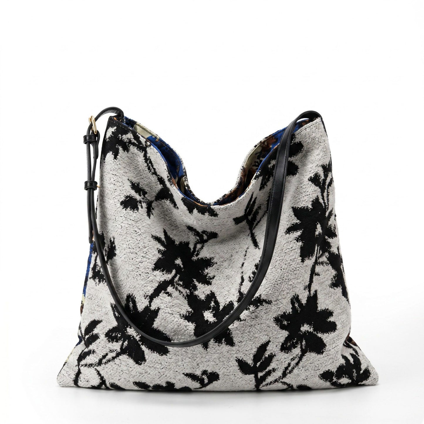Oversized Printed Hobo Shoulder Bag with Adjustable Strap