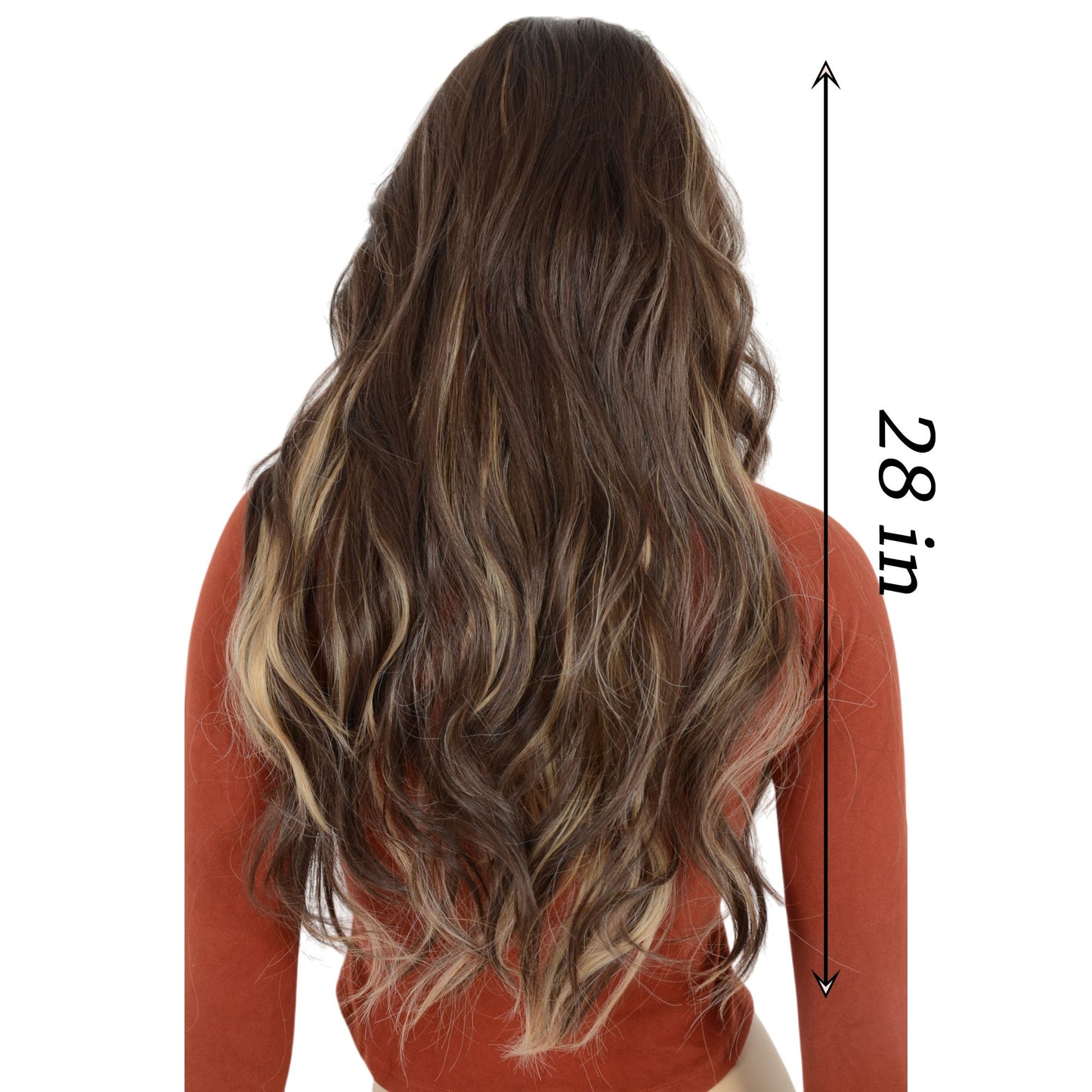 Long Wavy Wig for Women with Lace Hairline Heat Resistant Synthetic Wig for Daily and Party Use