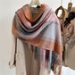Plaid Tassel Trim Faux Cashmere-Like Winter Warm Scarf - 77IN¡Á26IN