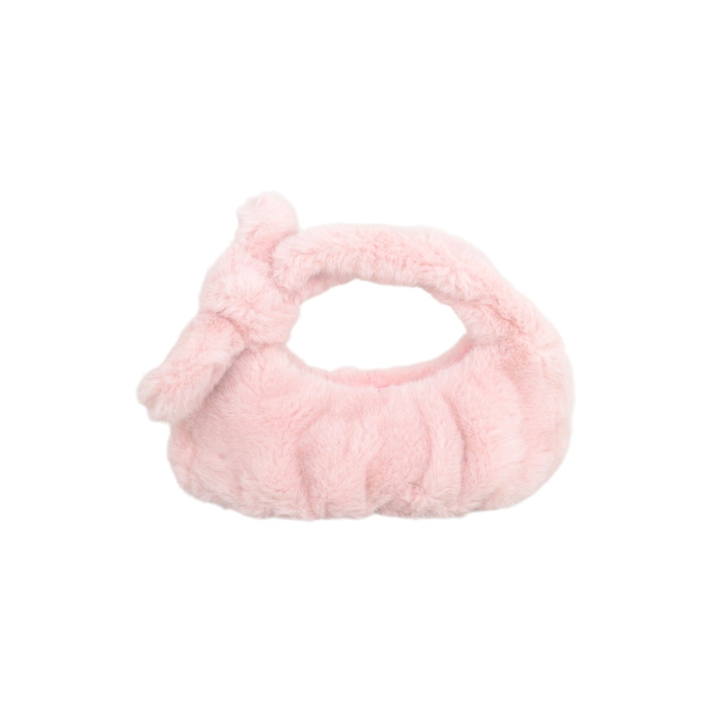 Soft Plush Bow Faux Fur Handbag Stylish Daily Shoulder Bag