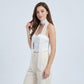 Sheer Skinny Scarf with Flocked Dot Texture and Long Neck Tie Design