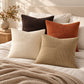 4 Pack Patchwork Corduroy Throw Pillow Covers 18 x 18 Inch for Sofa and Bed