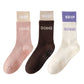 3-Pair Set Mid-Calf Grip Socks with Cushioned Soles and Motivational Text for Yoga Pilates Fitness