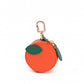 Pear Pouch Bag Charm with Zipper Closure and Gold Tone Clip