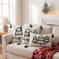 Christmas Tree Tufted Square Throw Pillow Cover with Tassels Holiday Decor