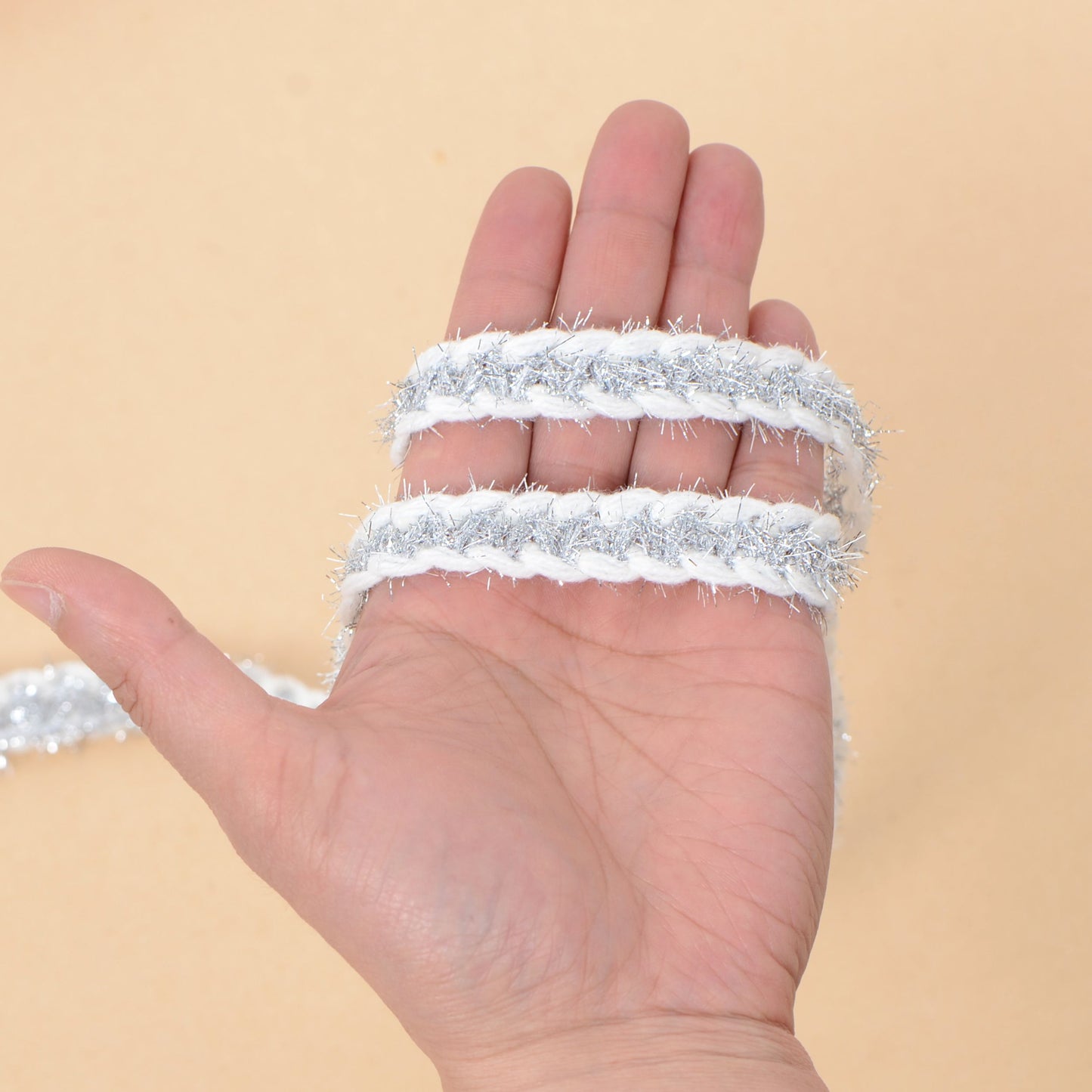 Sewing Braid Trim, 11 Yards 0.6 Inch Twisted Cotton Cord Trim, Handmade DIY Craft Embellishment Costume Garment Decor Accessory