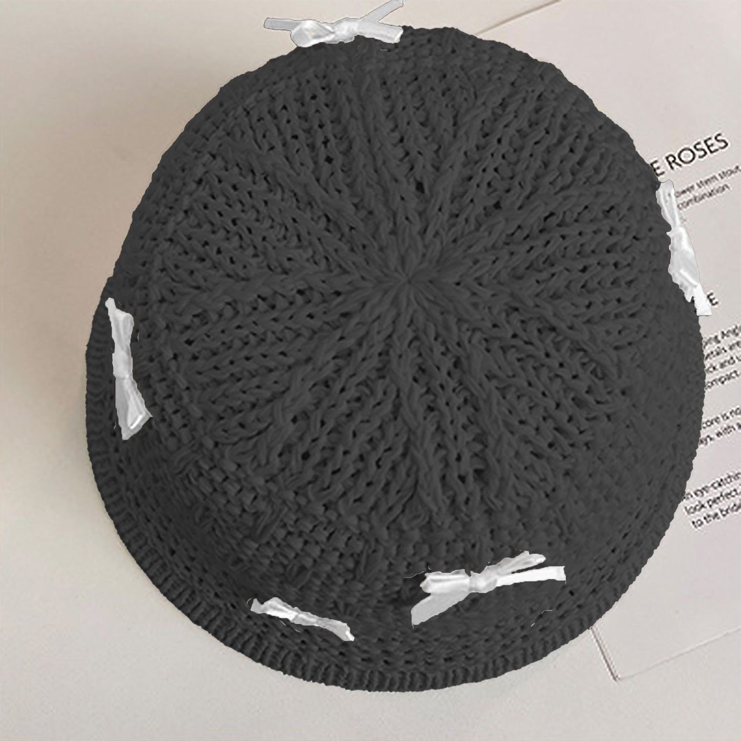 Foldable Bucket Hat with Bow Accents