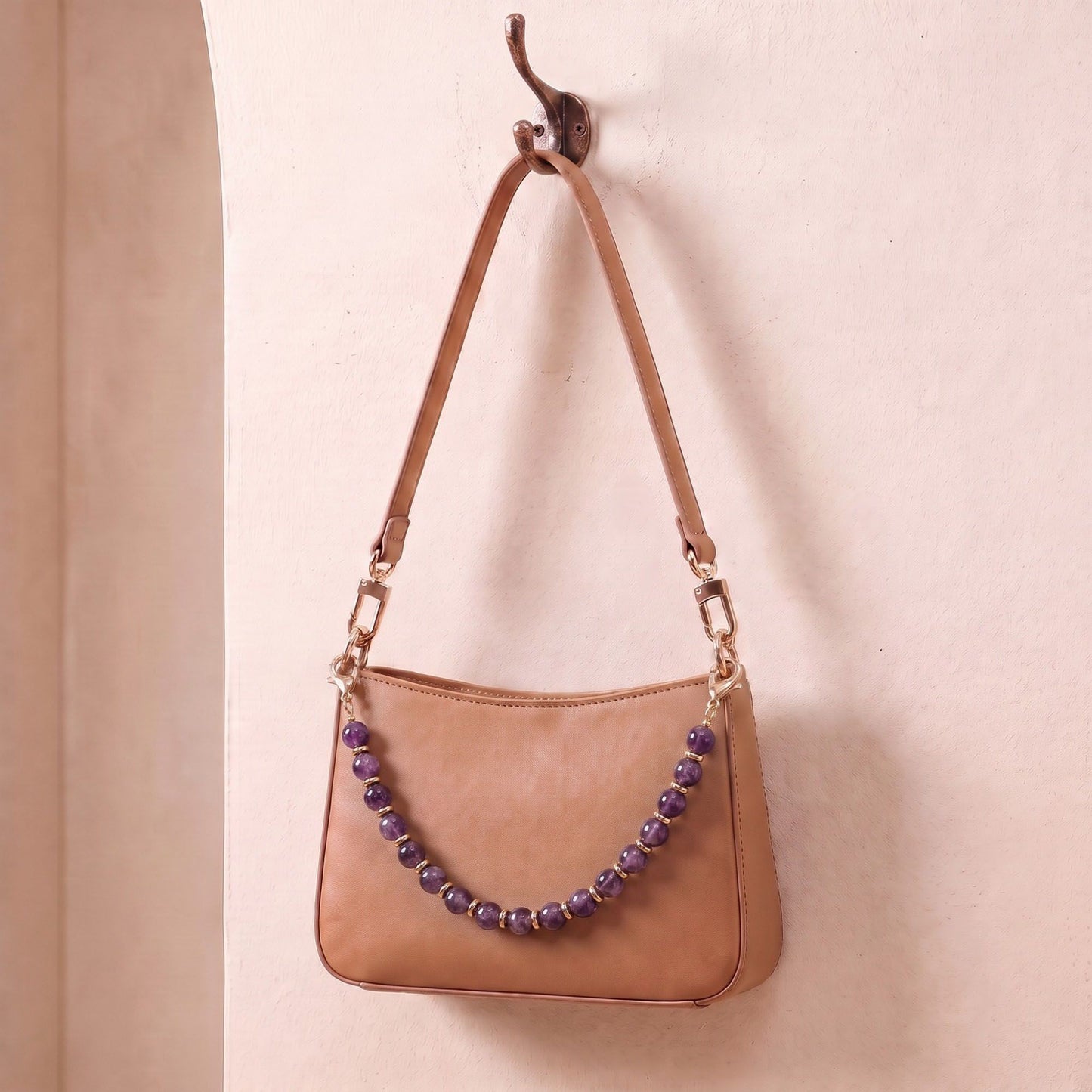 Beaded Wrist Strap with Clasps for Phones and Bags