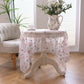 Sheer Floral Embroidered Rectangular Tablecloth 59.1x39.4in