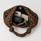 Large Suede Look Hobo Shoulder Bag with Knotted Strap and Magnetic Closure