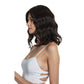 Natural Wavy Bob Wig with Curtain Bangs Synthetic Short Curly Bob