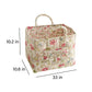 Fabric Storage Basket Quilted Cotton Organizer Bin with Floral Print Decorative Storage