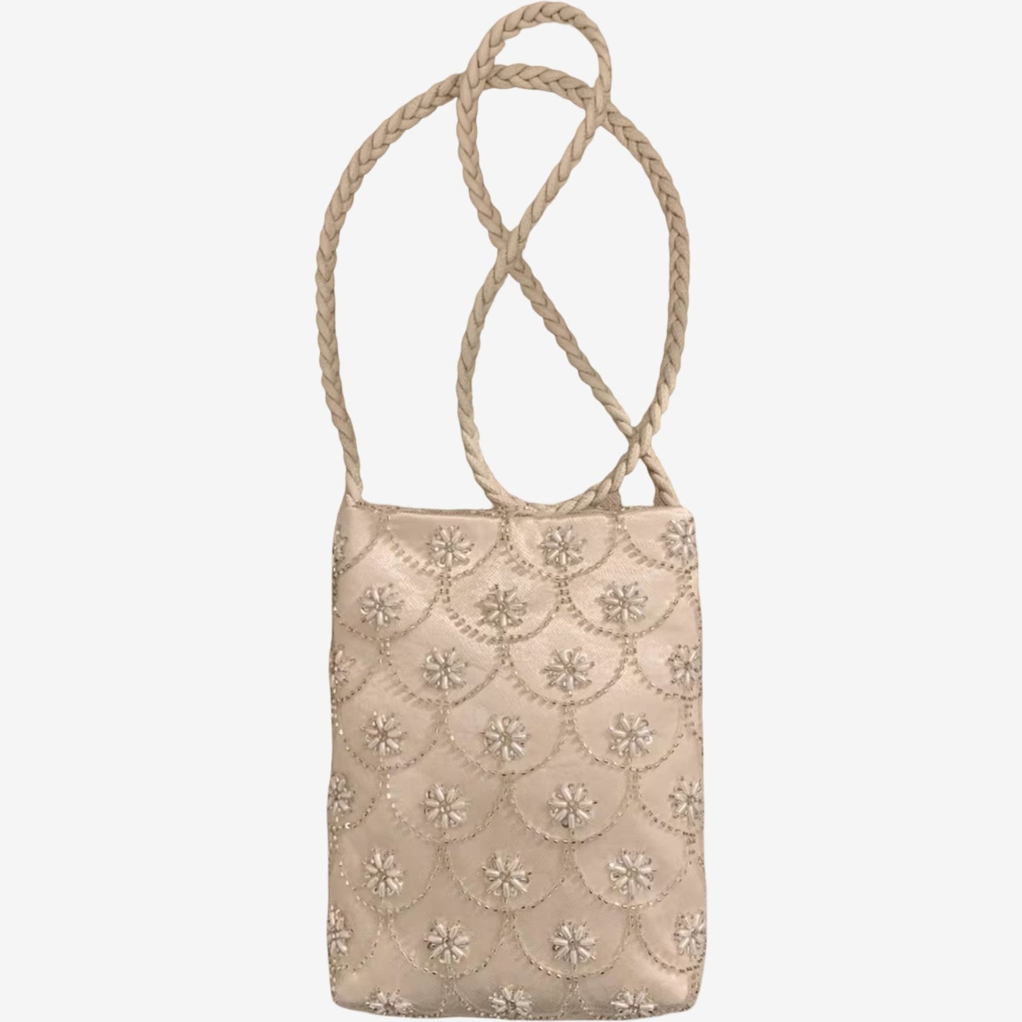 Beaded Embroidered Shoulder and Crossbody Bag for Elegant Occasions