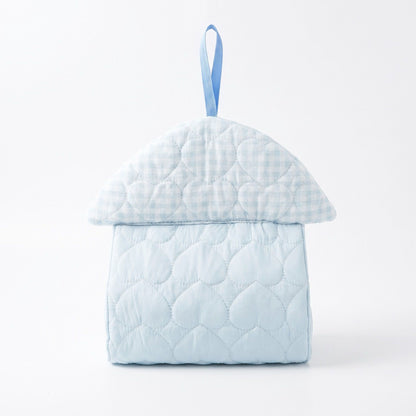 Quilted Hanging Tissue Holder with Heart Stitching