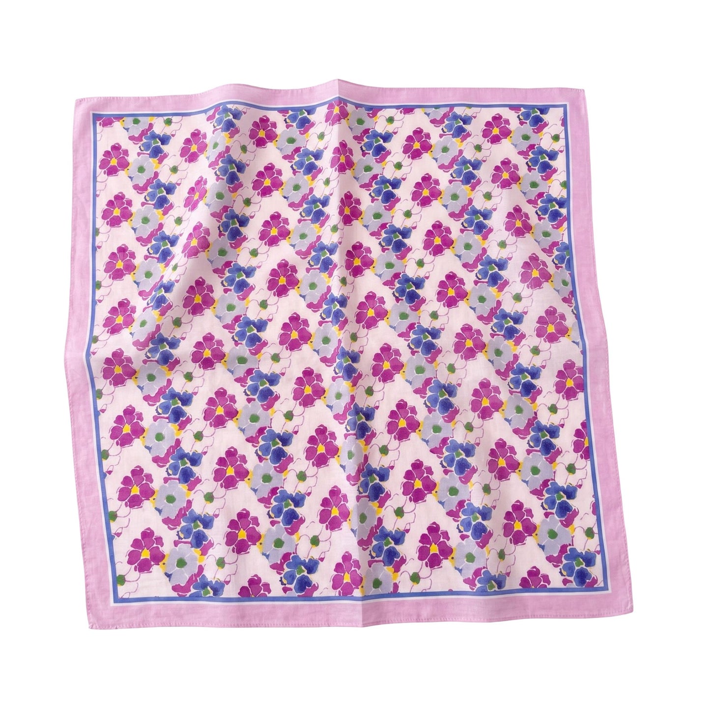 Floral Print Cotton Square Scarf Lightweight Soft Neck Hair Head Scarf Wrap 25.5¡Á25.5 Inches