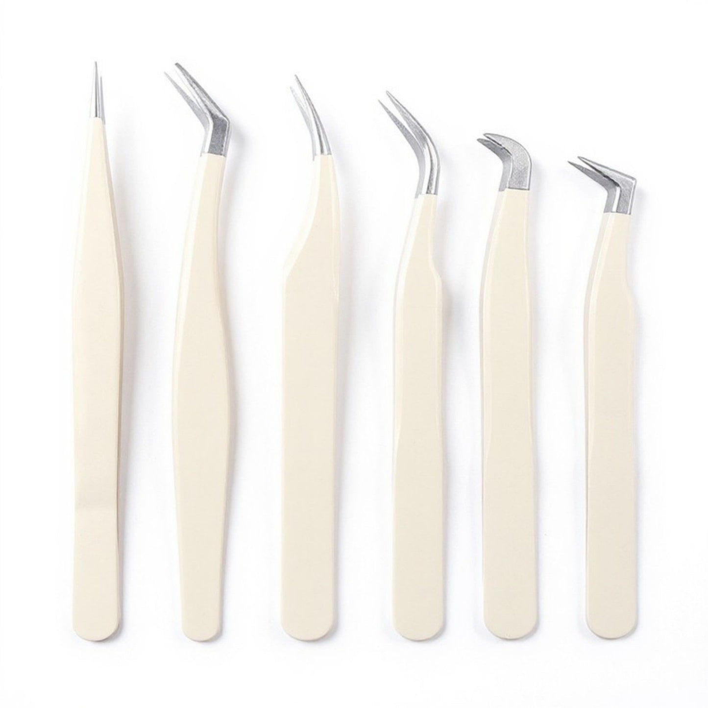 Precision Stainless Steel Tweezers Set with Multiple Tip Styles for Detailed Grooming and Craft Use