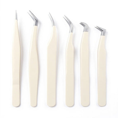 Precision Stainless Steel Tweezers Set with Multiple Tip Styles for Detailed Grooming and Craft Use