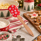 Christmas Silicone Spatula with Wooden Handle for Baking and Cooking