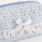 Womens Gingham Quilted Cosmetic Bag with Lace Bow Detail