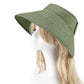 Women's Wide Brim Visor Hat with Bow Detail Adjustable Velcro Closure for Beach or Outdoor Protection