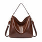 Faux Leather Hobo Shoulder Bag with Adjustable Strap and Zip Closure