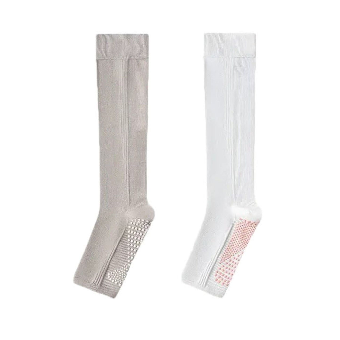 Knee High Grip Socks with Anti-Slip Sole for Barre, Yoga, Dance, and Pilates 2-Pack