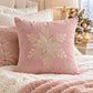 Snowflake Embroidered Decorative Throw Pillow Cover (Single Piece)