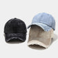 Distressed Washed Baseball Cap with Curved Brim