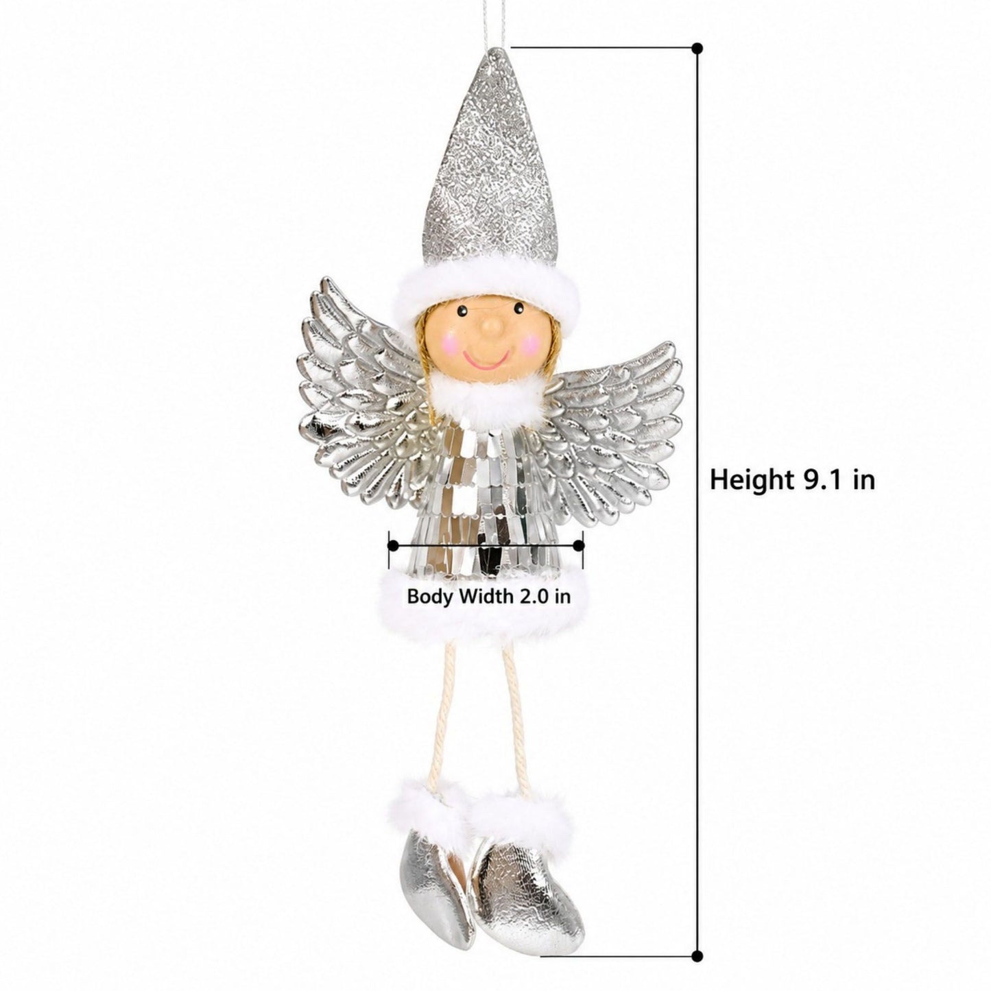 2pk Sequin Angel Christmas Tree Ornaments