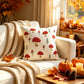 Mushroom Leaf Embroidered Throw Pillow Cover Square Decor