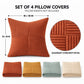 4 Pack Patchwork Corduroy Throw Pillow Covers 18 x 18 Inch for Sofa and Bed