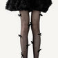 Sheer Tights with Bow Accents and Polka Dot Embellishments