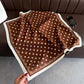 Polka Dot Satin Square Scarf with Contrasting Border Trim 27x27in