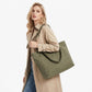 Large Canvas Tote Bag with Zip Closure Shoulder Straps for Work and Travel