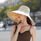 Women's Reversible Wide - Brim Sun Hat with Fruit Pattern Lining