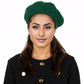 Women's Wool French Beret Hats Solid Color Classic Beanie Fall Winter Cap