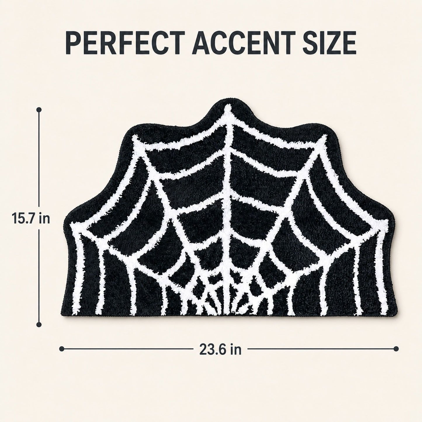 Halloween Spider Web Shaped Bath Mat Nonslip Accent Rug 15.7 x 23.6 Inches