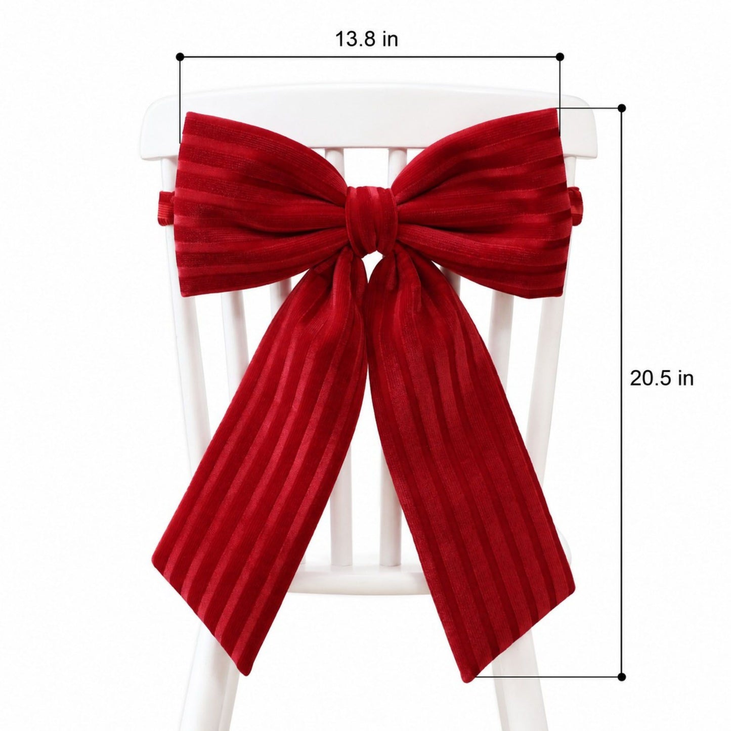 Burgundy Fabric Christmas Chair Bow Decoration