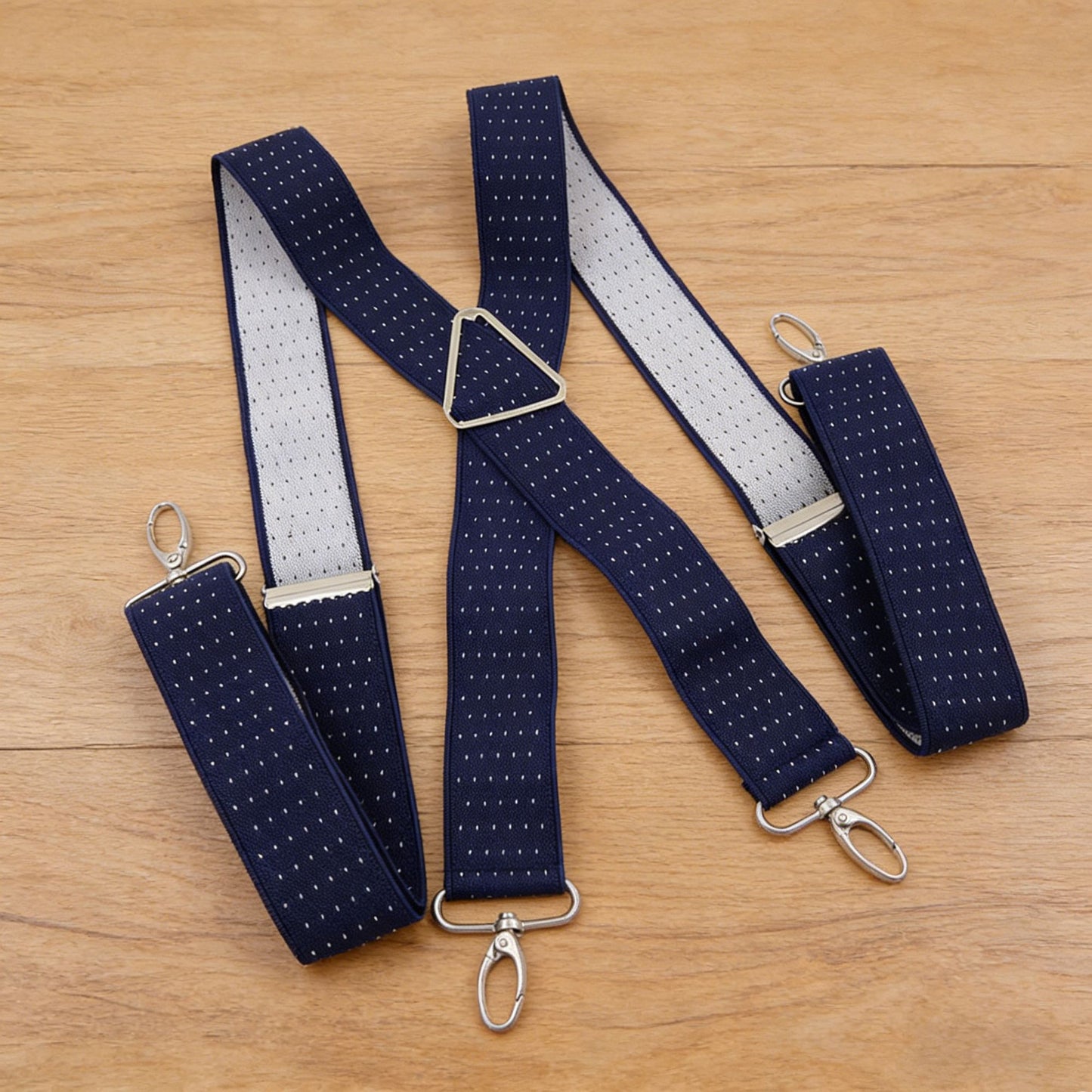 Men's Adjustable Suspenders 46in Elastic Suspenders with Clips for Formal & Casual Wear