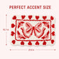 Bow and Heart Shaped Bath Mat Nonslip Accent Rug 15.7 x 23.6 Inches