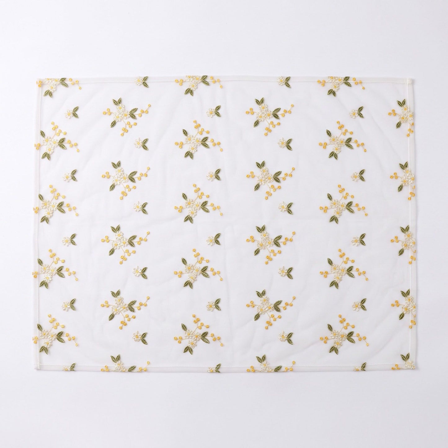 Sheer Floral Embroidered Rectangular Tablecloth 59.1x39.4in